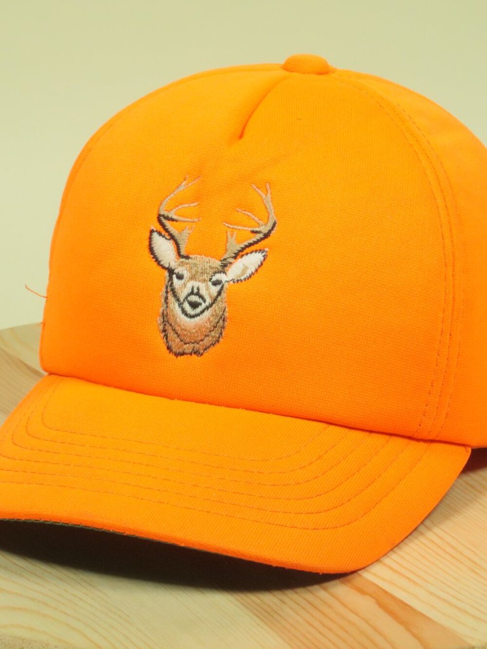 Vintage 80s Winchester Hat Cap Mens Orange Snapback Foam Deer Hunting